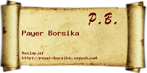 Payer Borsika névjegykártya